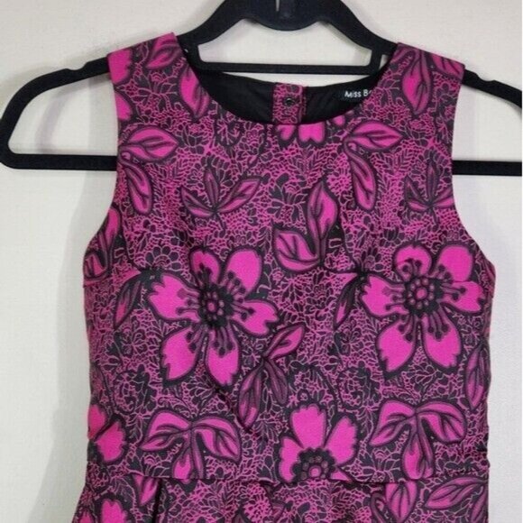 Miss Behave Girls Floral Fit and Flare Brocade Tween Dress Size L - Picture 3 of 8